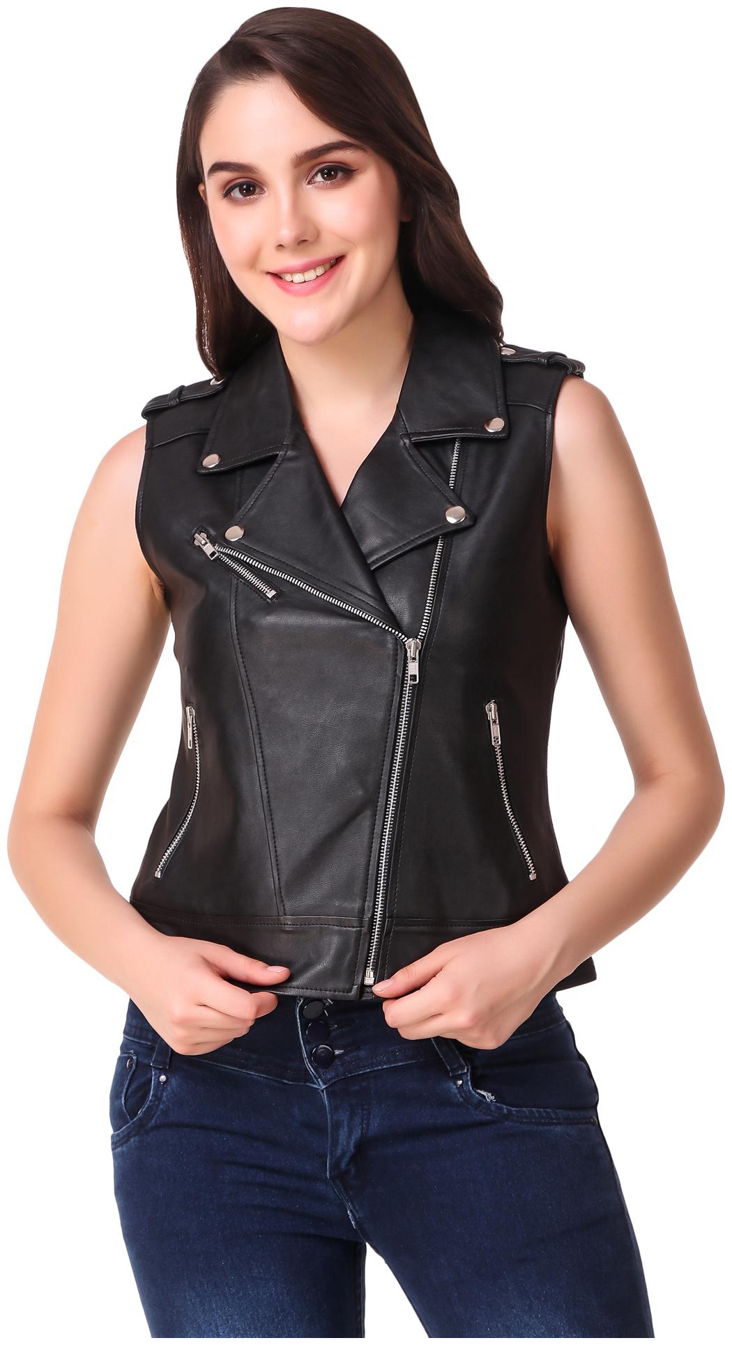 

Leather Retail Women Solid Leather Jacket - Black