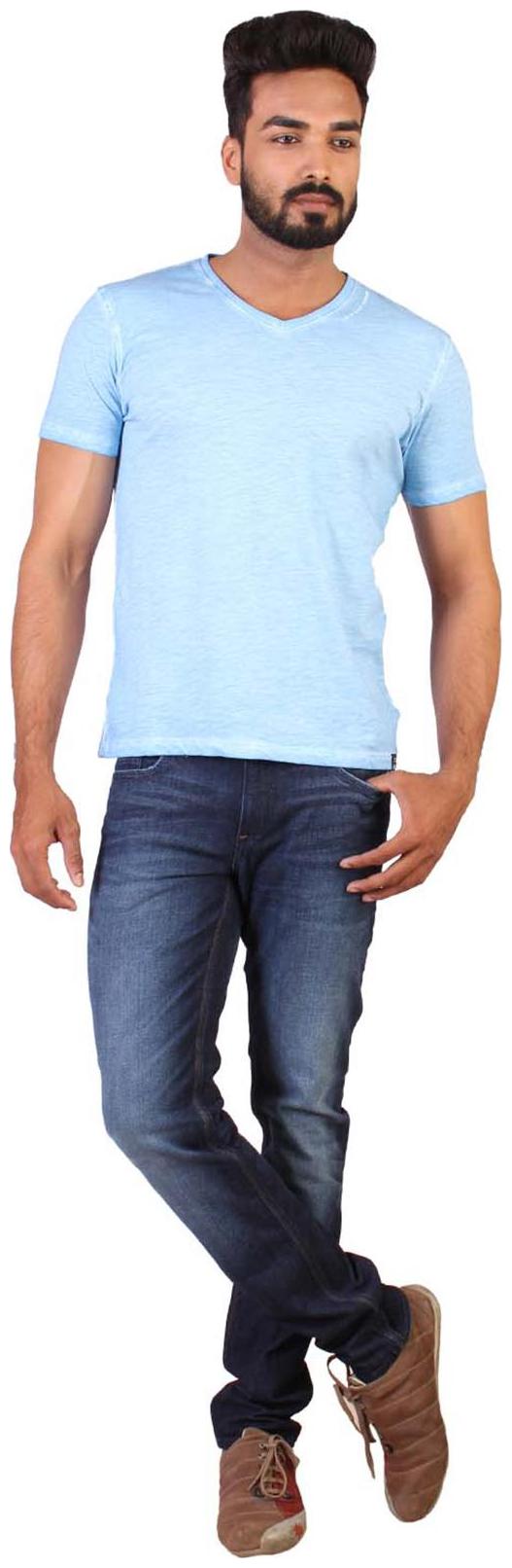 

Lee Men Turquoise Regular fit Cotton V neck T-Shirt - Pack Of 1