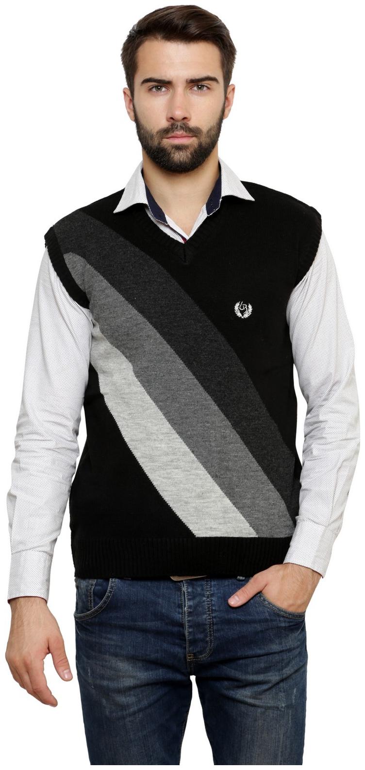 

Leebonee Men Black V neck Pullover