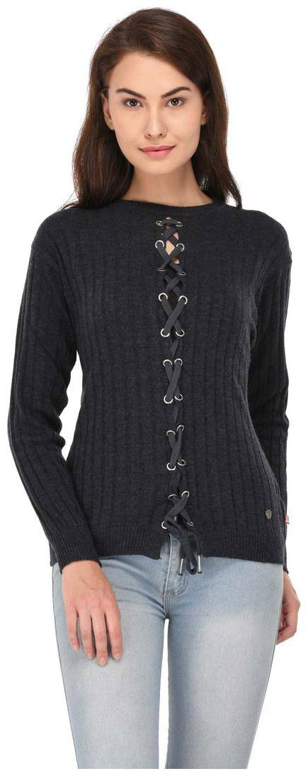 Leebonee Women Solid Sweater - Grey