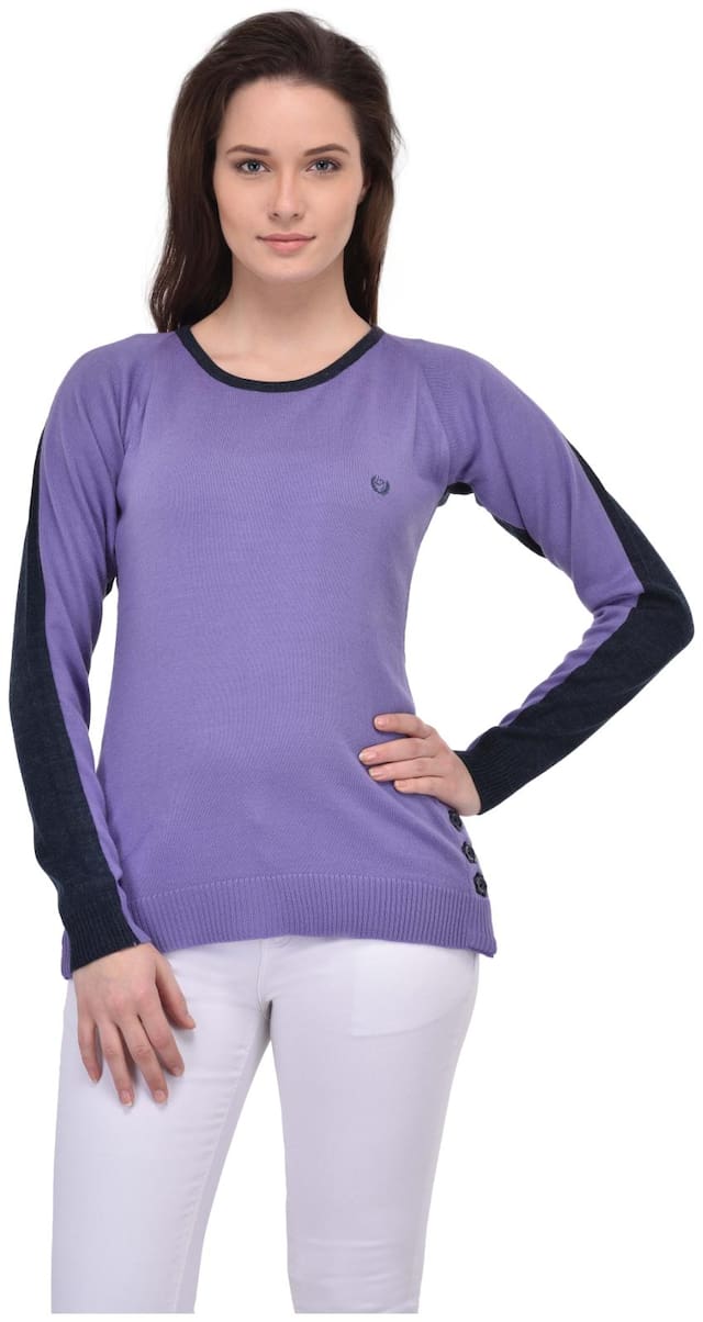 Leebonee Women Solid Sweater - Purple
