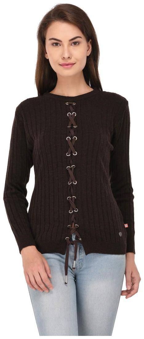 Leebonee Women Solid Sweater - Brown