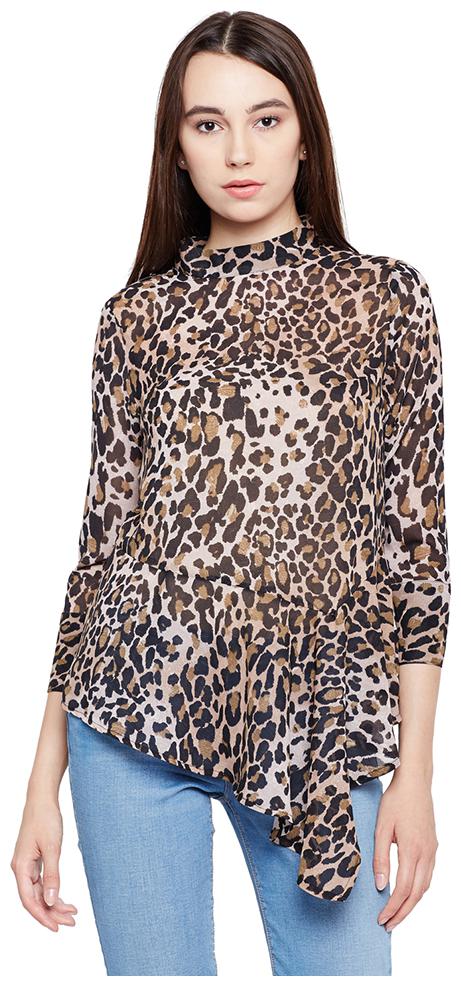

OXOLLOXO Women Printed Regular top - Black
