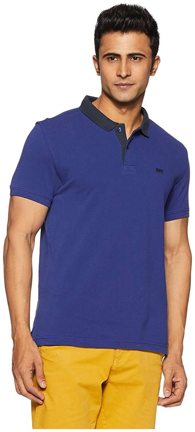 

Levi s Men Blue Slim fit Cotton Polo collar T-Shirt - Pack Of 1