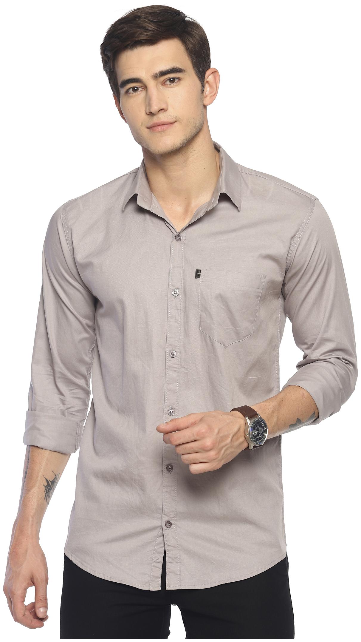 

LEVIZO Men Regular fit Formal Shirt - Grey