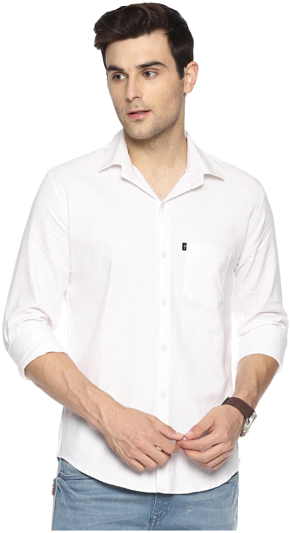 

LEVIZO Men Regular fit Formal Shirt - White