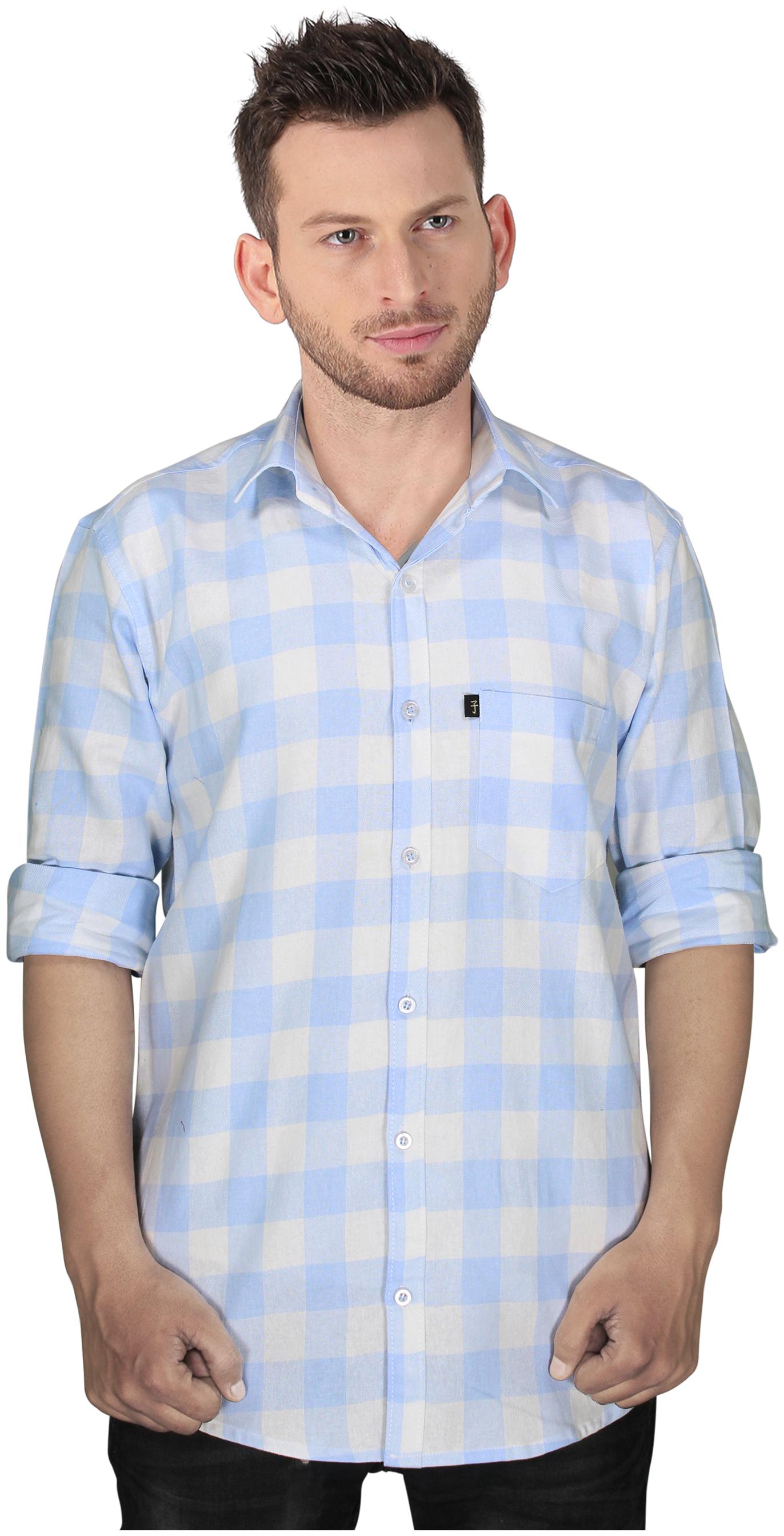 

LEVIZO Men Blue Checked Regular Fit Casual Shirt