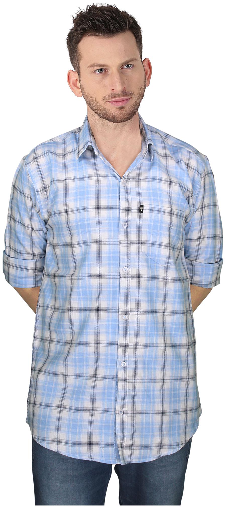 

LEVIZO Men Blue Checked Regular Fit Casual Shirt
