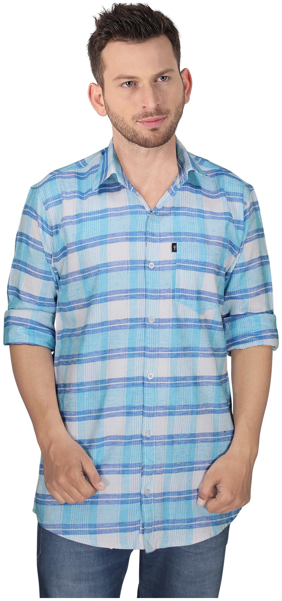 

LEVIZO Men Blue Checked Regular Fit Casual Shirt