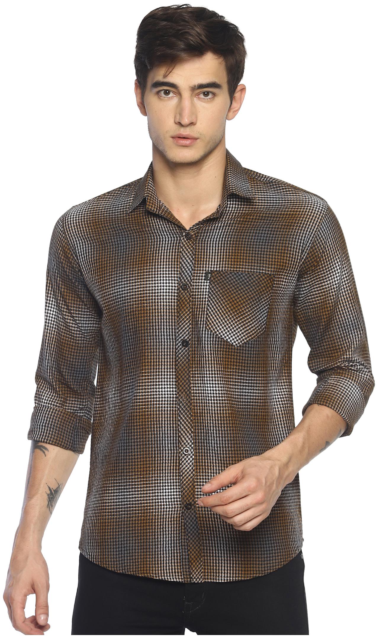 

LEVIZO Men Multi Checked Regular Fit Casual Shirt