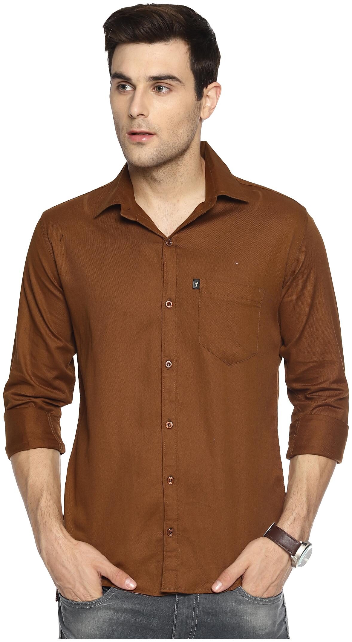 

LEVIZO Men Regular fit Formal Shirt - Brown