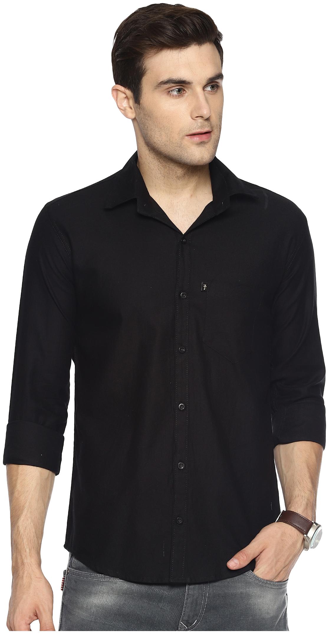 

LEVIZO Men Regular fit Formal Shirt - Black