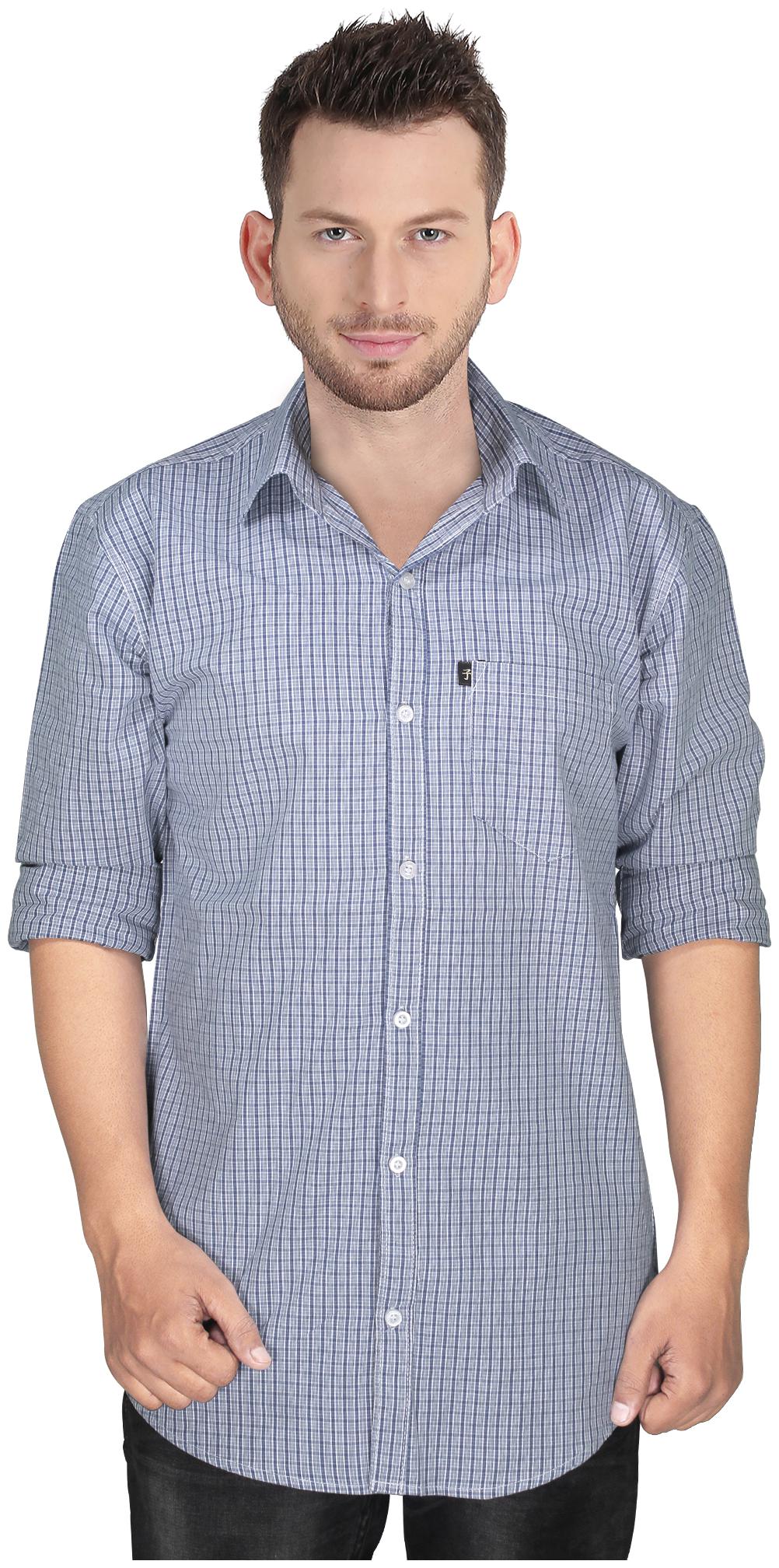 

LEVIZO Men Blue Checked Regular Fit Casual Shirt