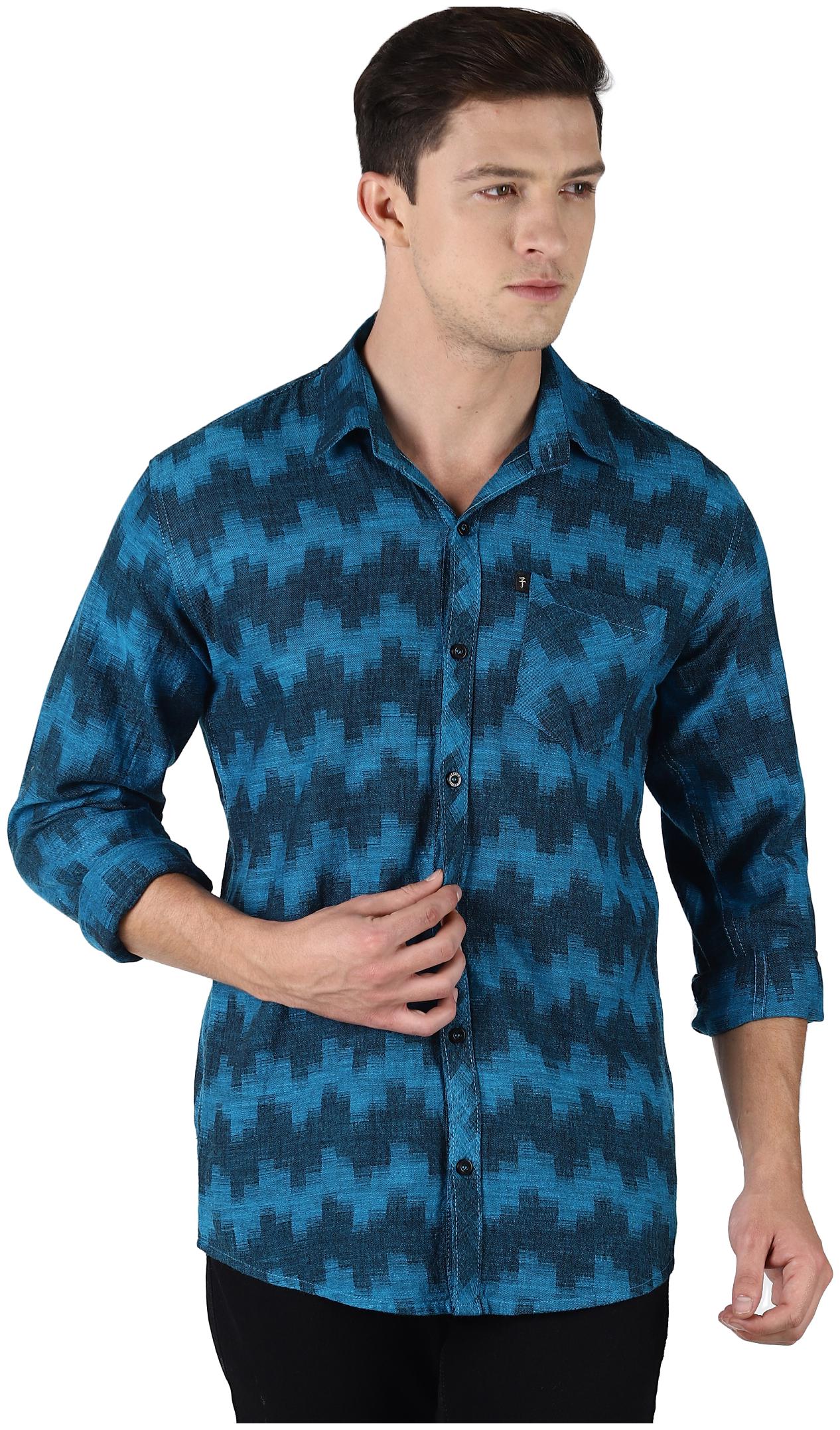 

LEVIZO Men Blue Printed Regular Fit Casual Shirt