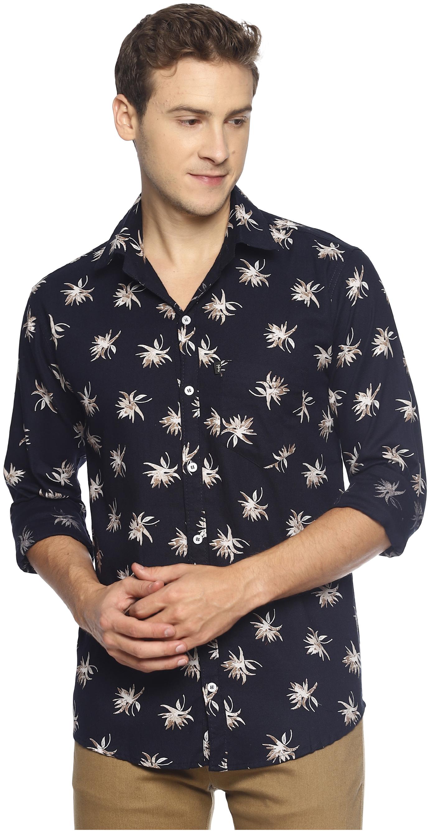 

LEVIZO Men Blue Floral Regular Fit Casual Shirt