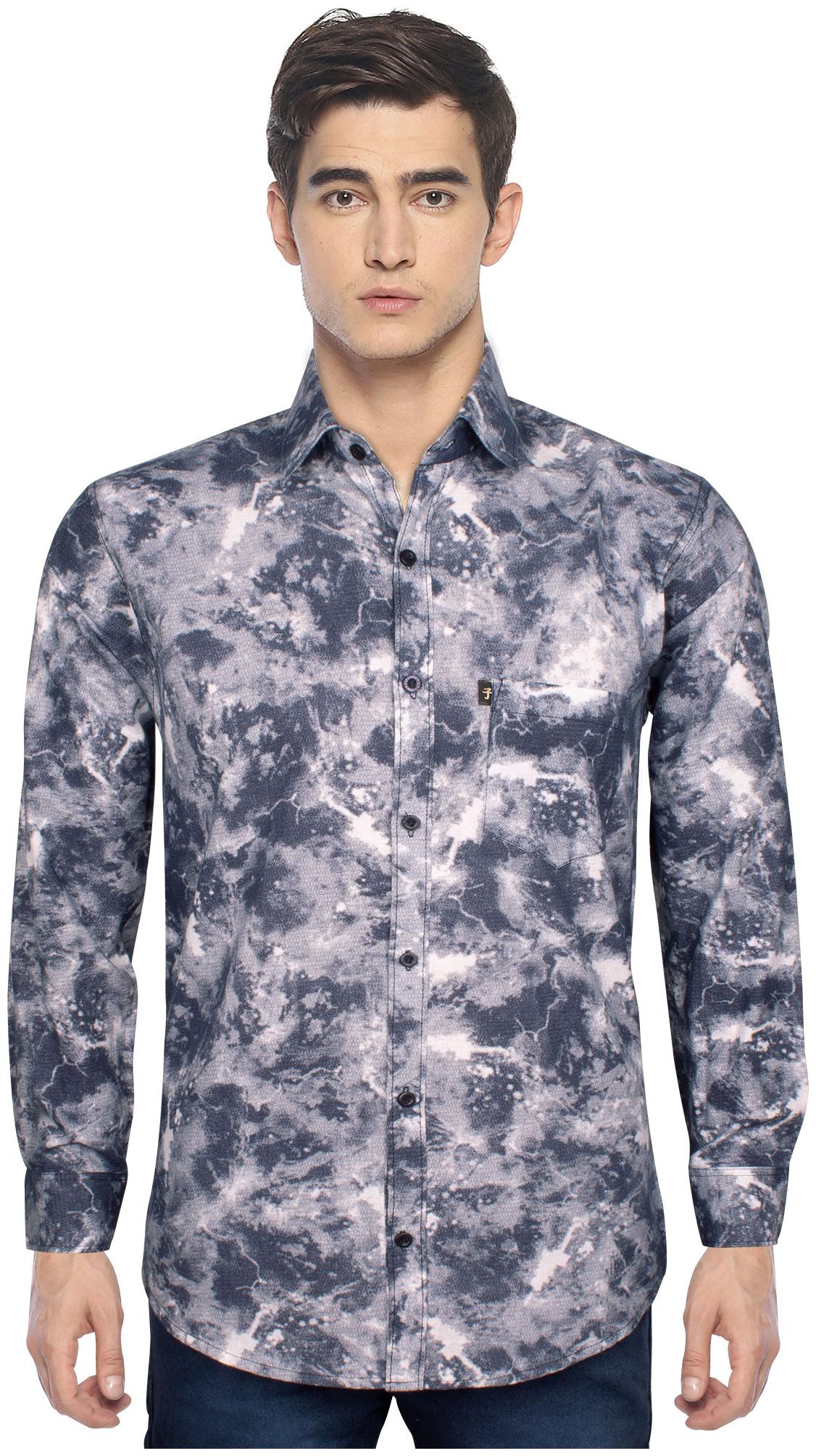 

LEVIZO Men Blue Abstract Regular Fit Casual Shirt
