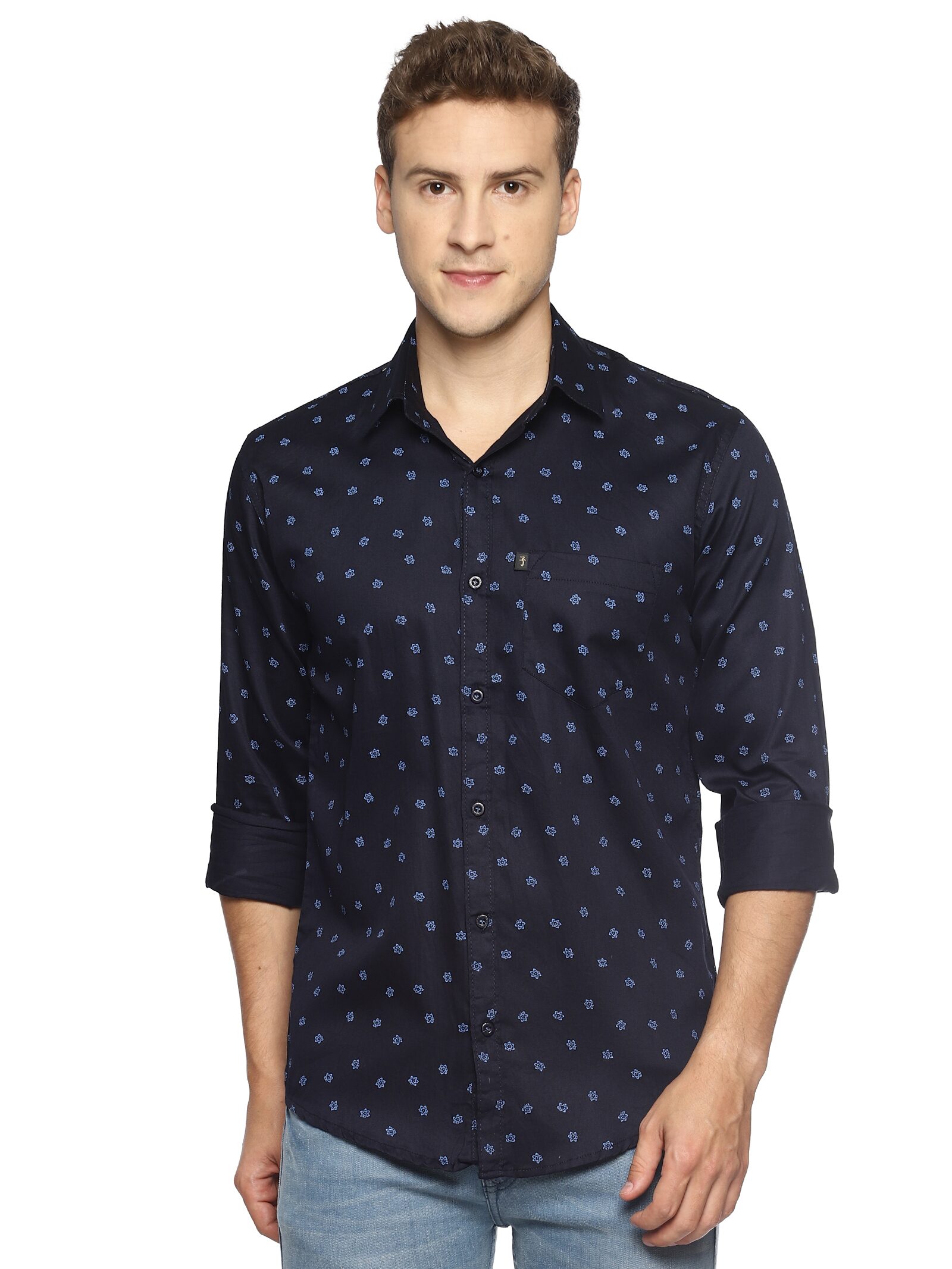 

LEVIZO Men Blue Printed Regular Fit Casual Shirt