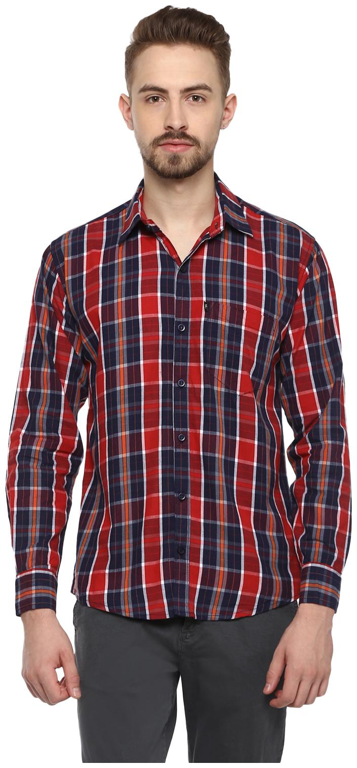 

LEVIZO Men Red Checked Regular Fit Casual Shirt