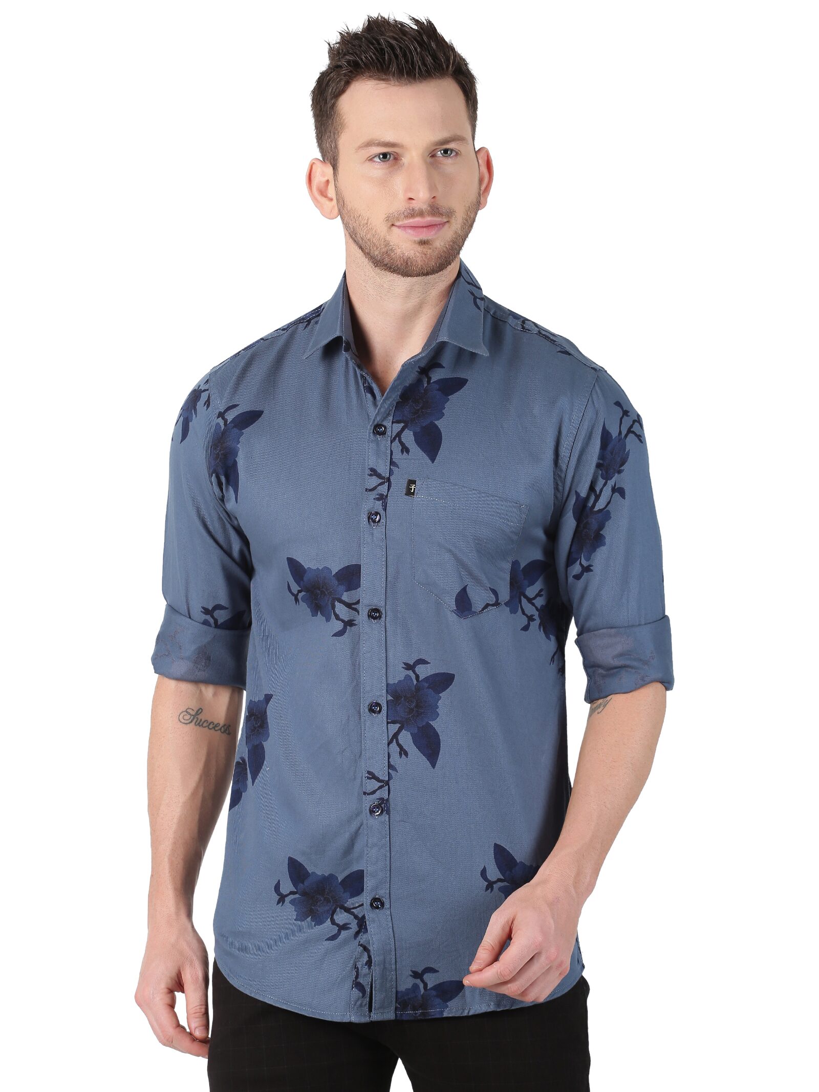 

LEVIZO Men Blue Floral Regular Fit Casual Shirt