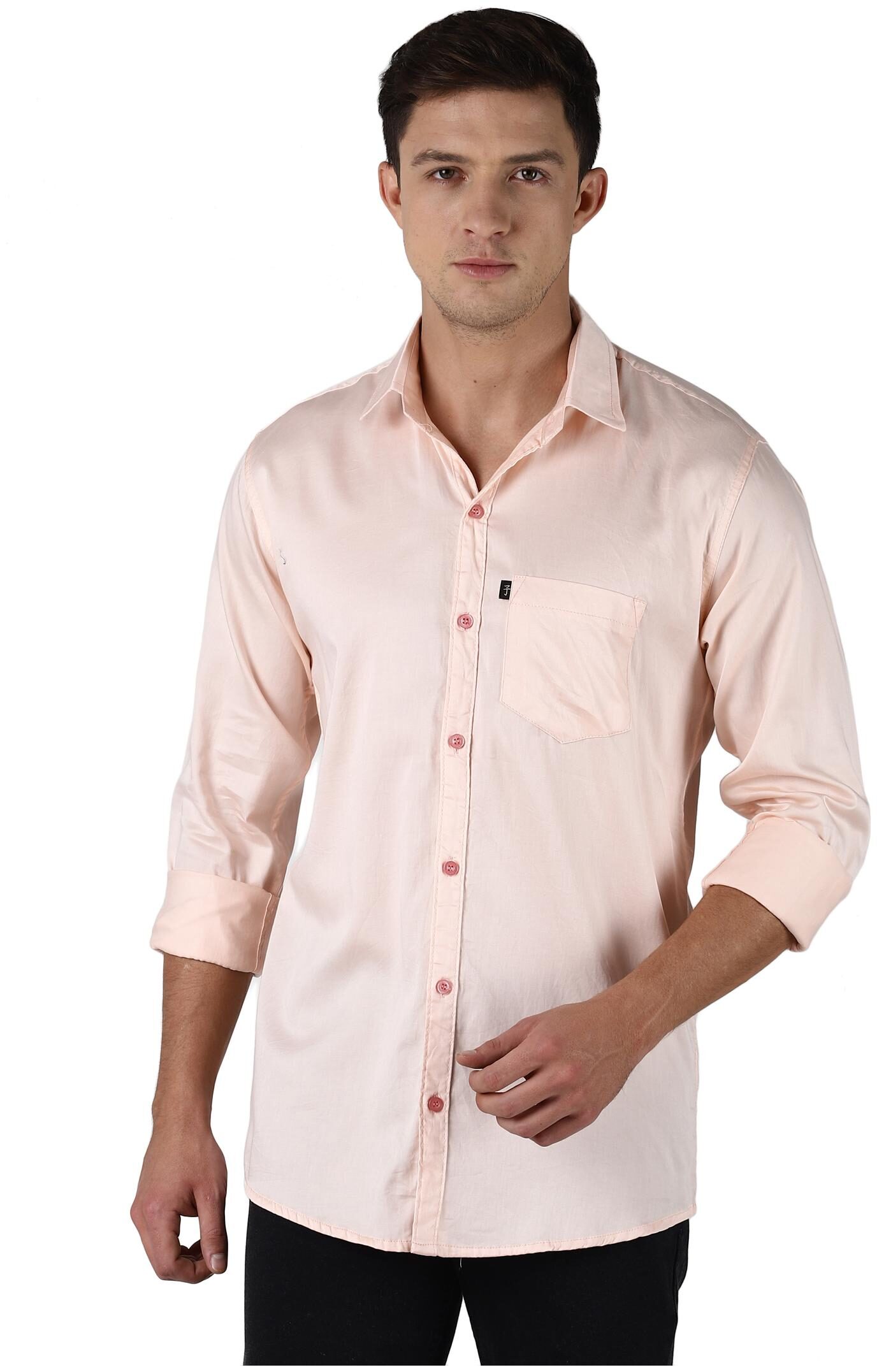 

LEVIZO Men Beige Solid Regular Fit Casual Shirt