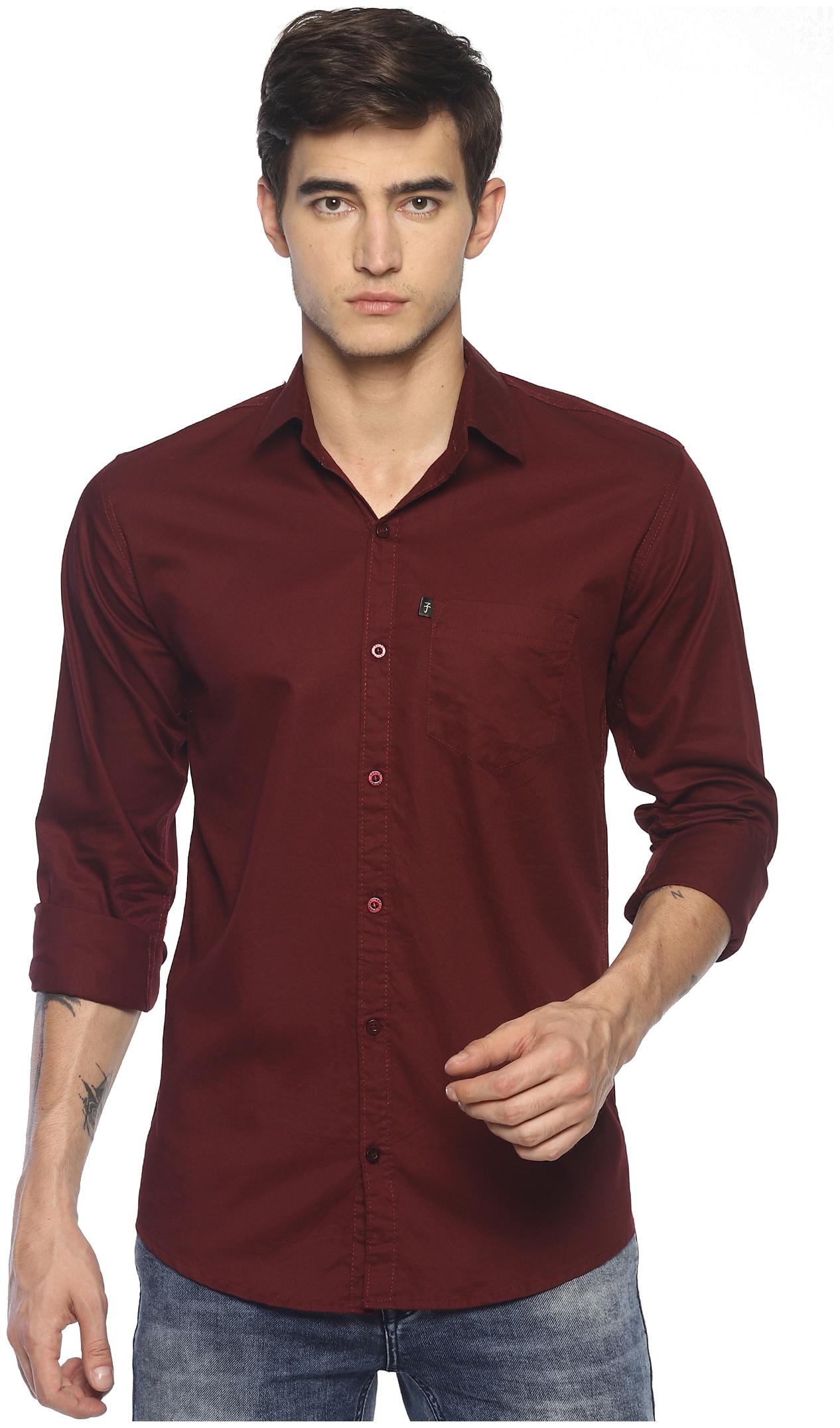 

LEVIZO Men Purple Solid Regular Fit Casual Shirt
