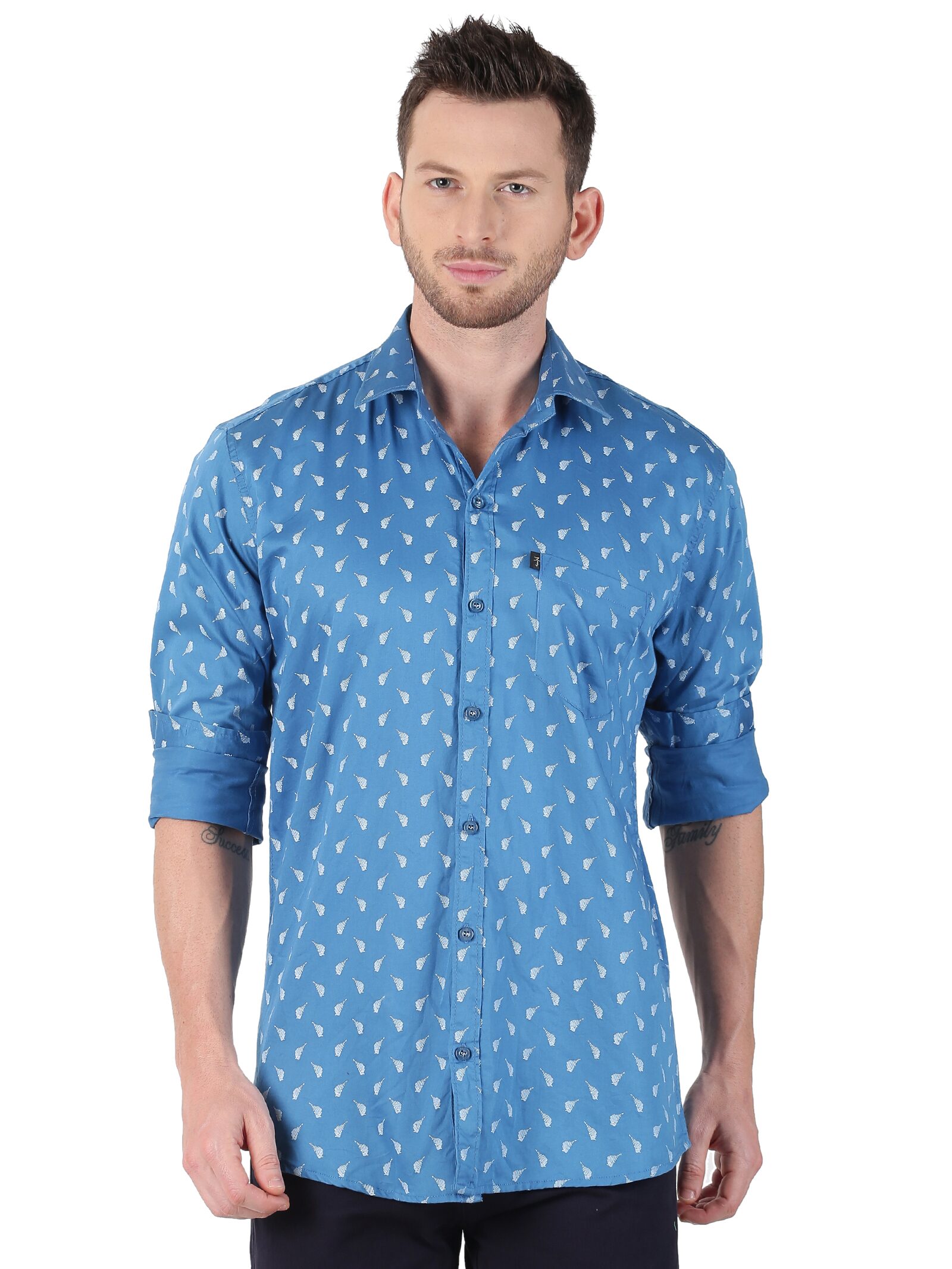 

LEVIZO Men Blue Printed Regular Fit Casual Shirt