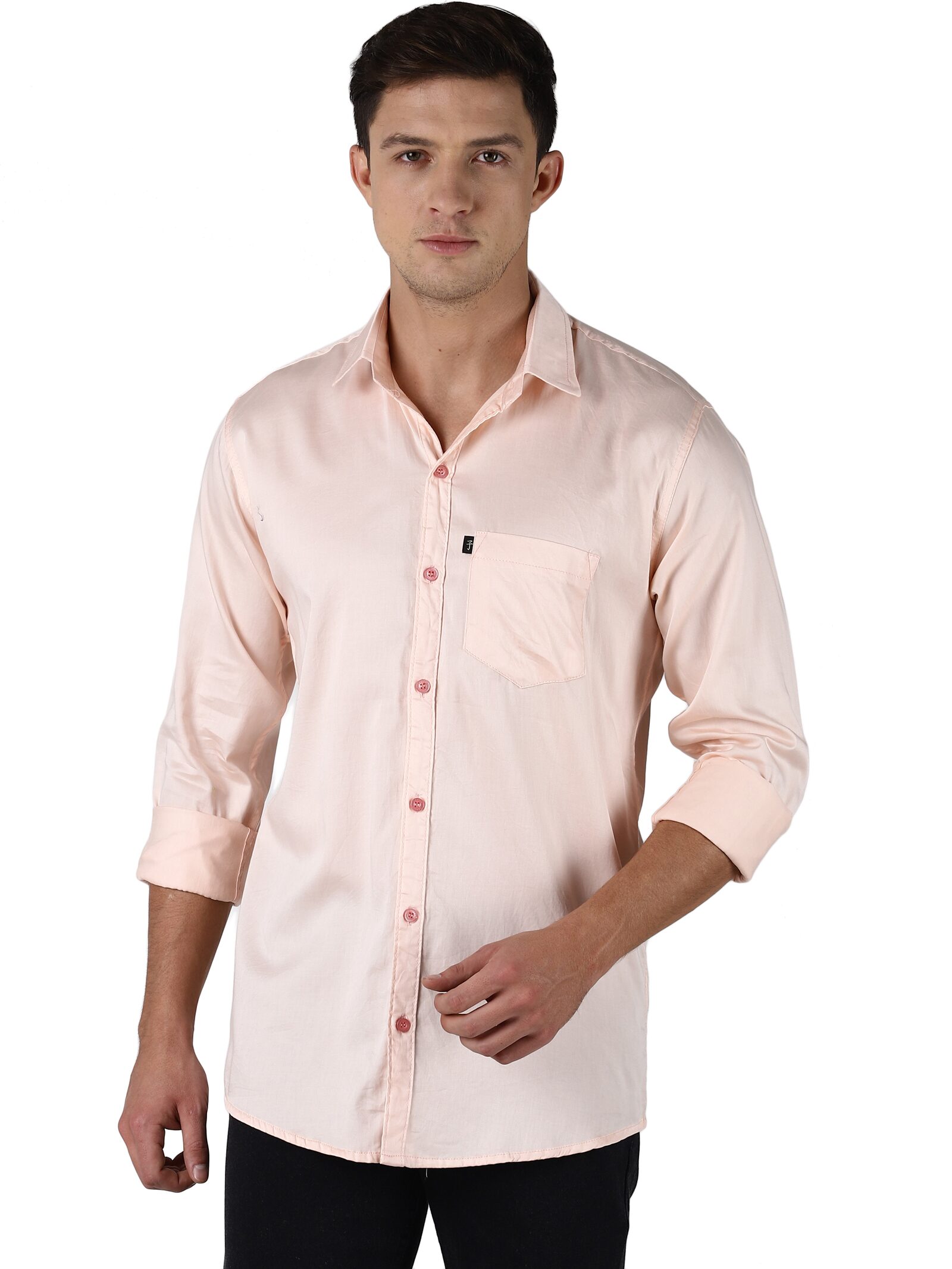 

LEVIZO Men Beige Solid Regular Fit Casual Shirt