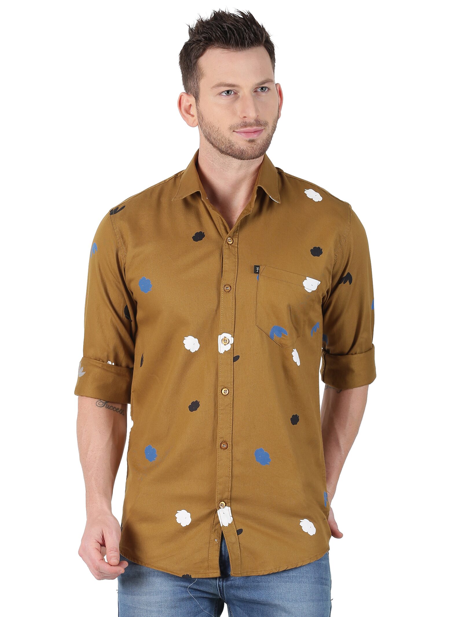 

LEVIZO Men Brown Floral Regular Fit Casual Shirt
