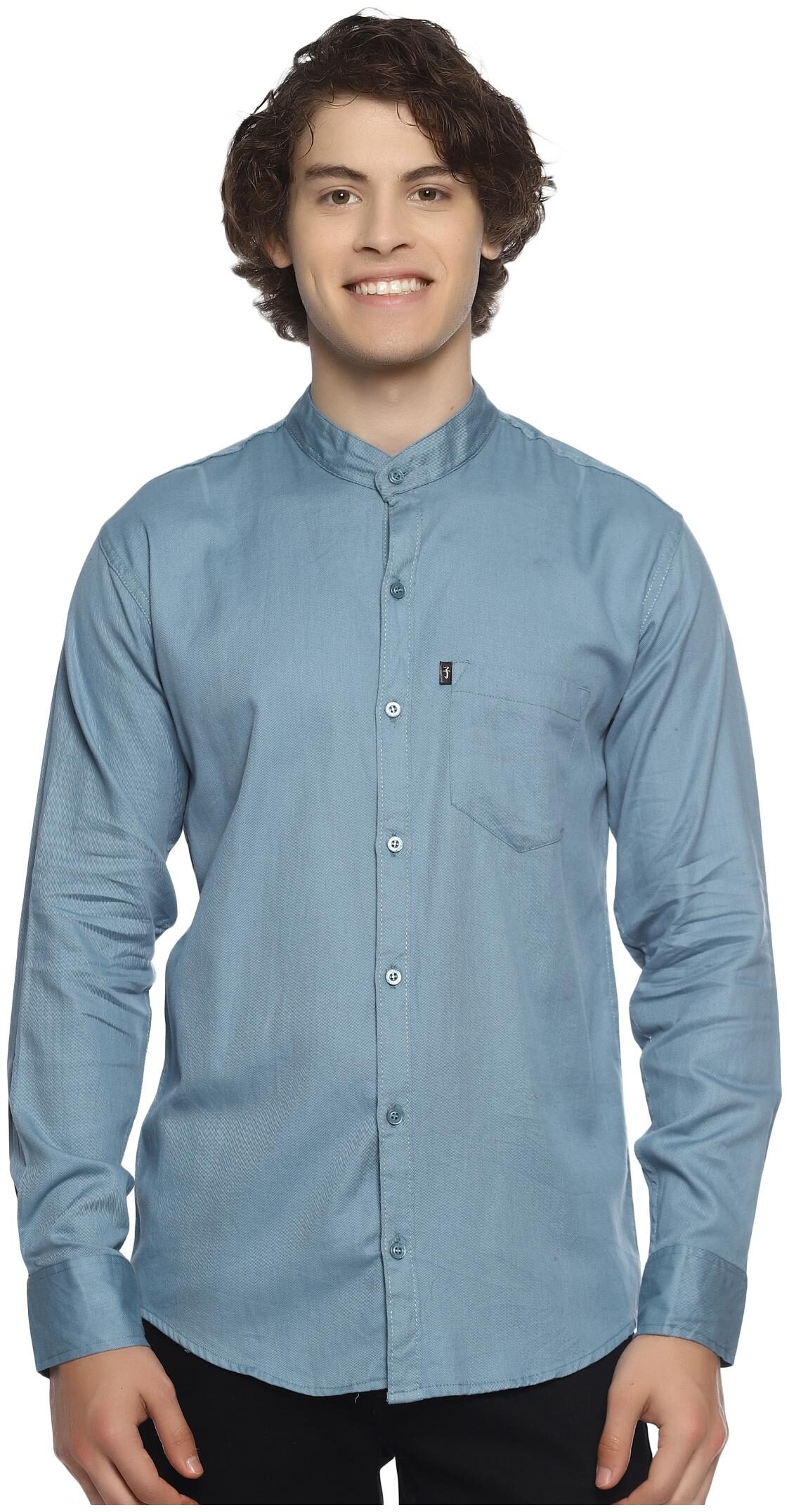 

LEVIZO Men Blue Solid Regular Fit Casual Shirt