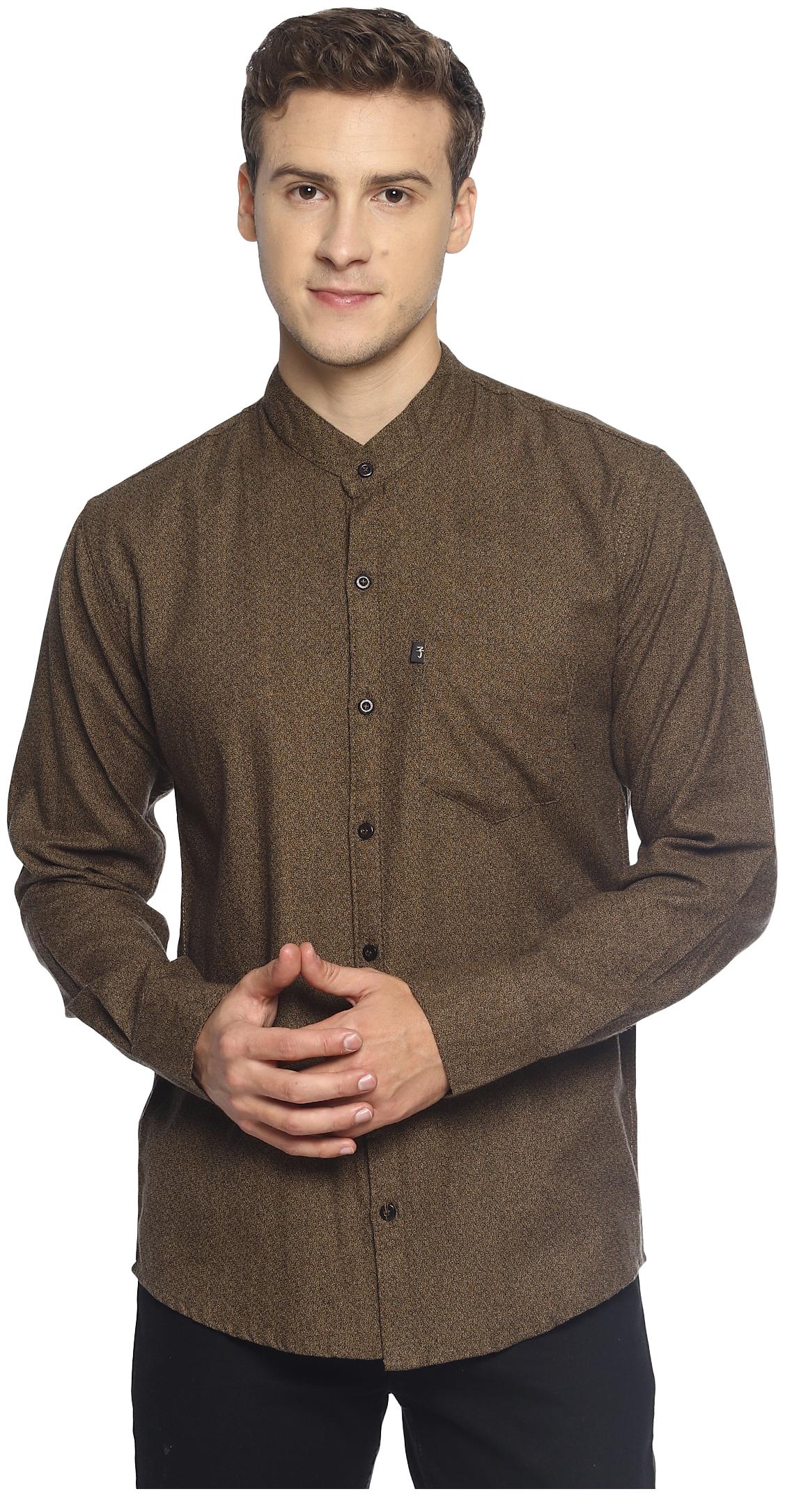 

LEVIZO Men Yellow Solid Regular Fit Casual Shirt