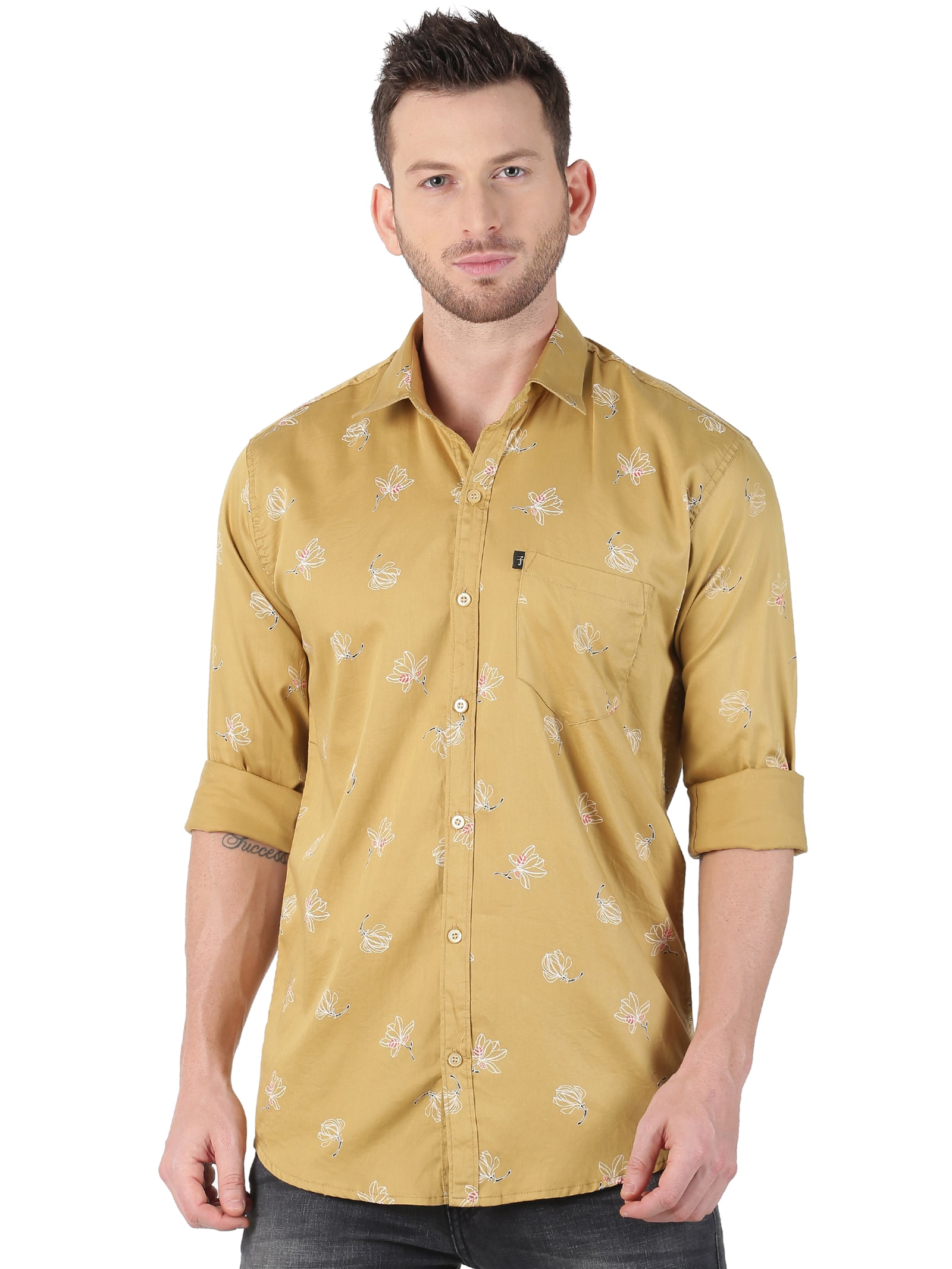 

LEVIZO Men Brown Floral Regular Fit Casual Shirt