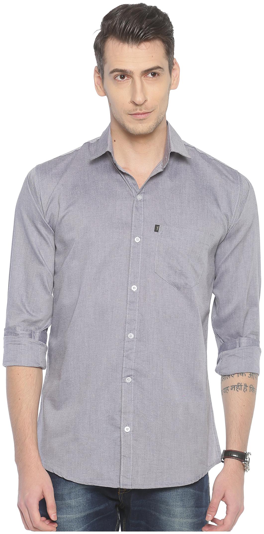 

LEVIZO Men Blue Solid Regular Fit Casual Shirt