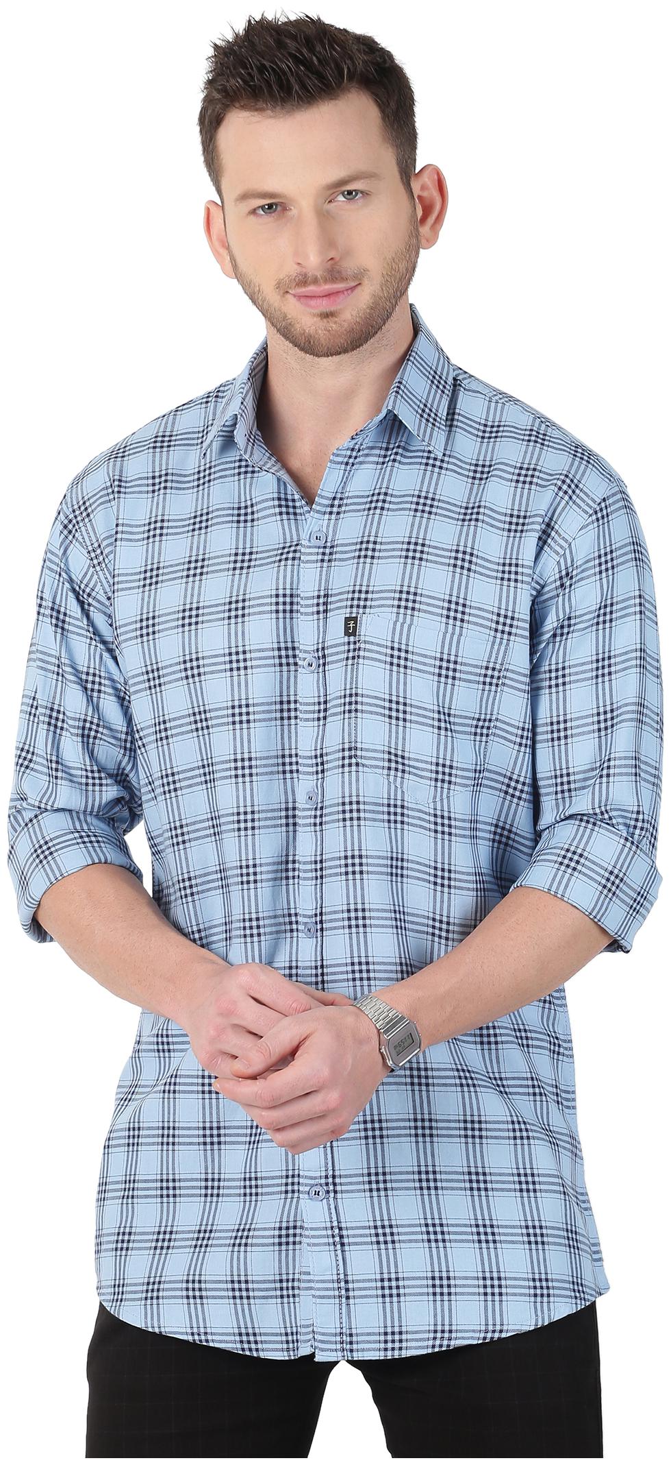 

LEVIZO Men Blue Checked Regular Fit Casual Shirt