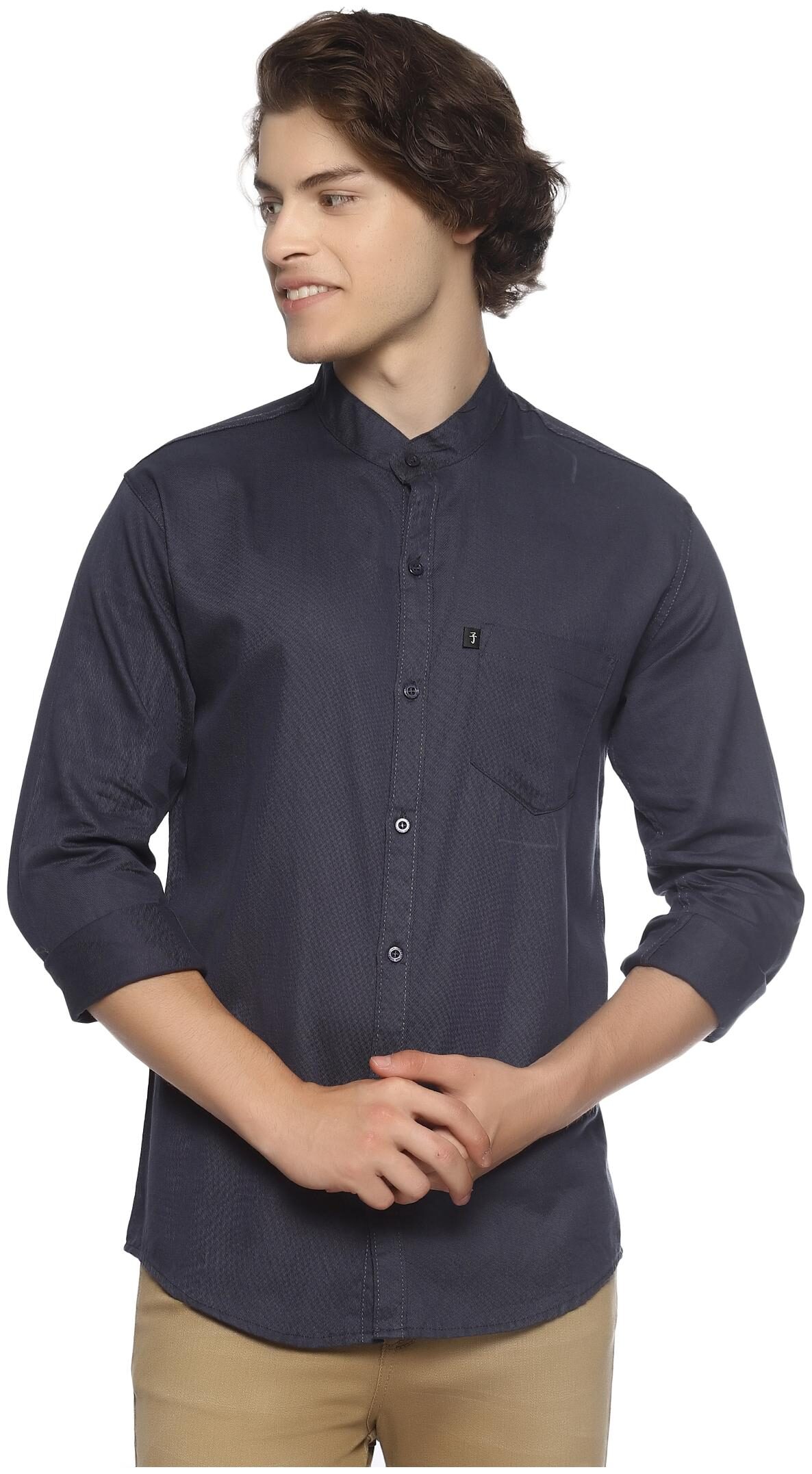 

LEVIZO Men Blue Solid Regular Fit Casual Shirt