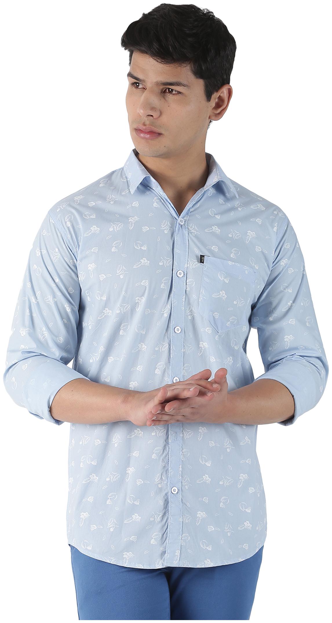 

LEVIZO Men Blue Floral Regular Fit Casual Shirt
