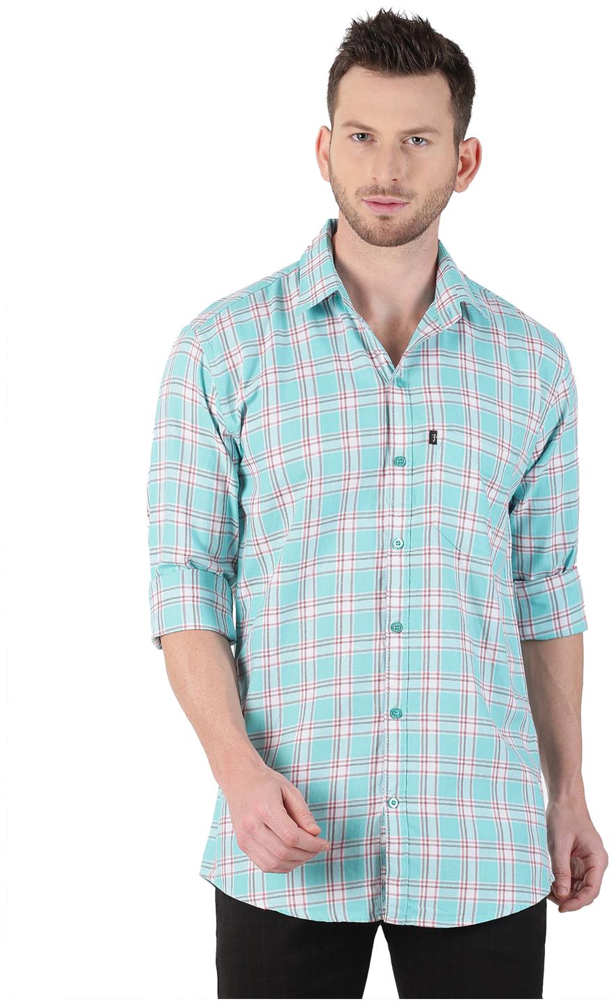 

LEVIZO Men Blue Checked Regular Fit Casual Shirt