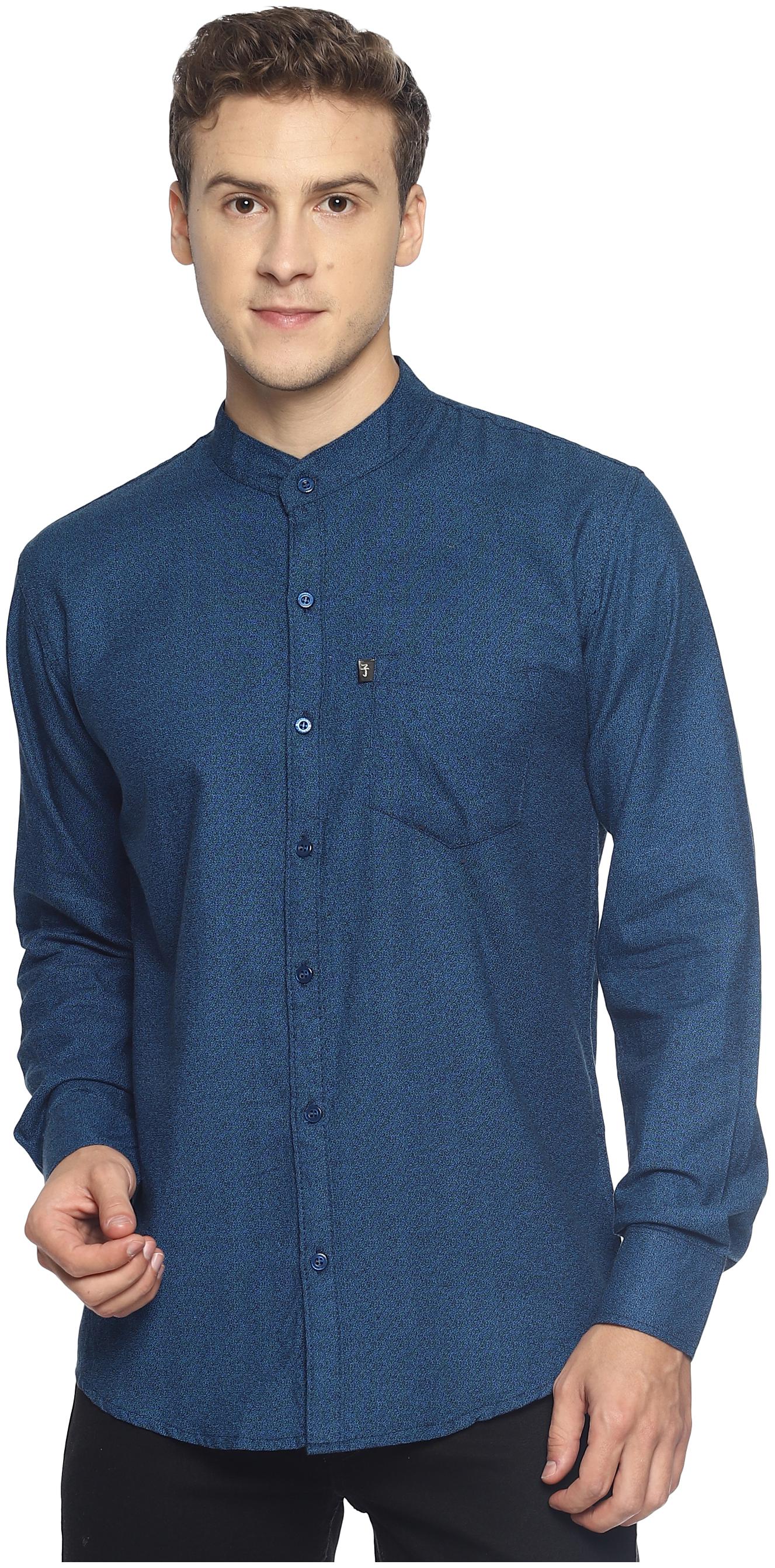 

LEVIZO Men Blue Solid Regular Fit Casual Shirt