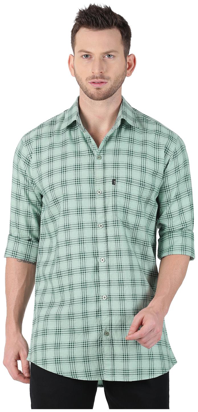 

LEVIZO Men Green Checked Regular Fit Casual Shirt