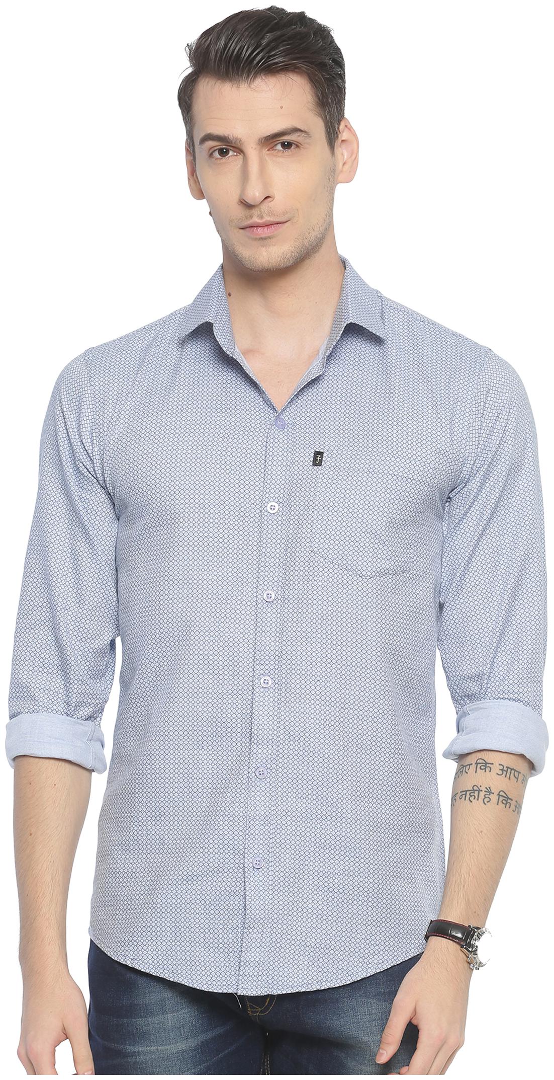 

LEVIZO Men Blue Printed Regular Fit Casual Shirt