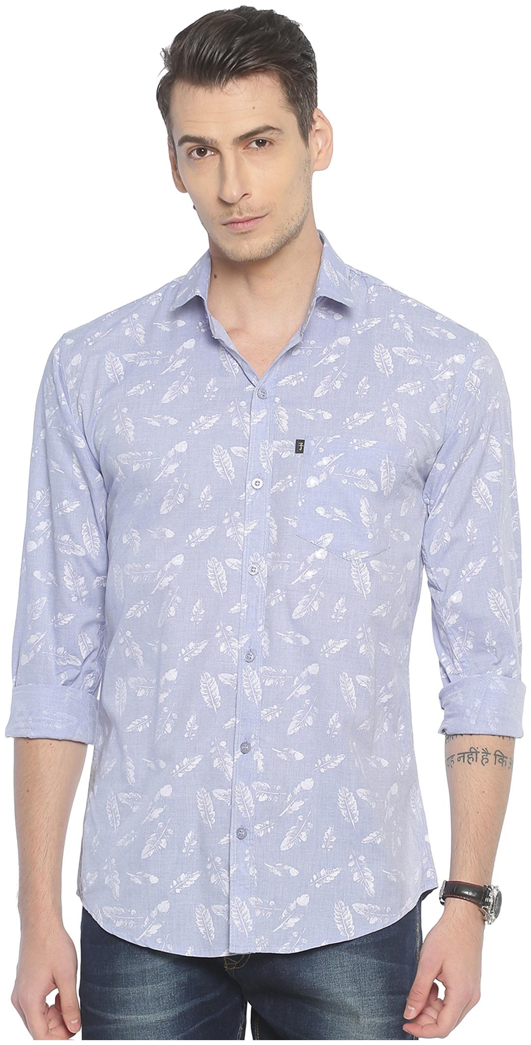 

LEVIZO Men Blue Printed Regular Fit Casual Shirt