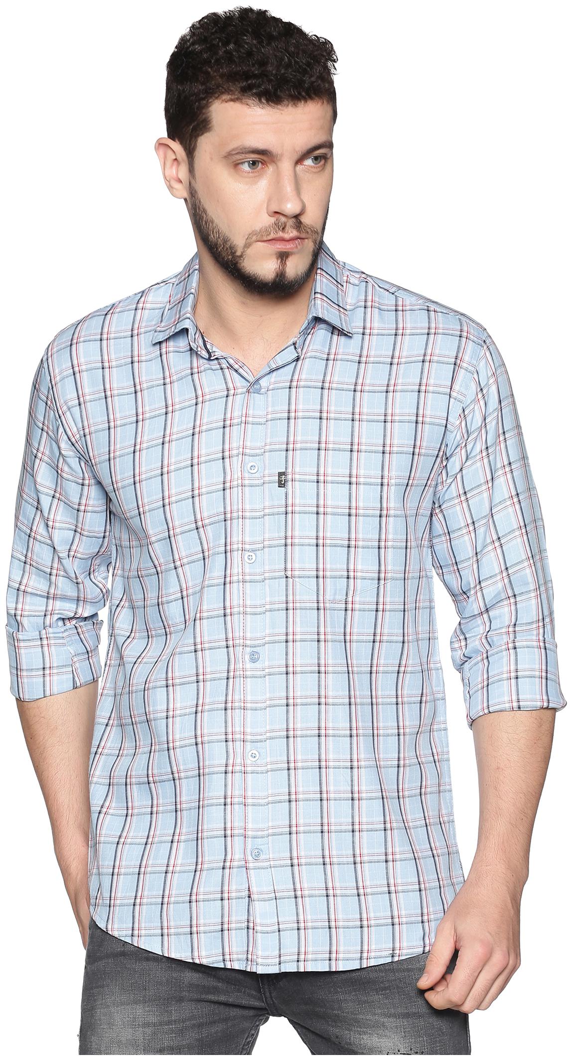

LEVIZO Men Blue Checked Regular Fit Casual Shirt