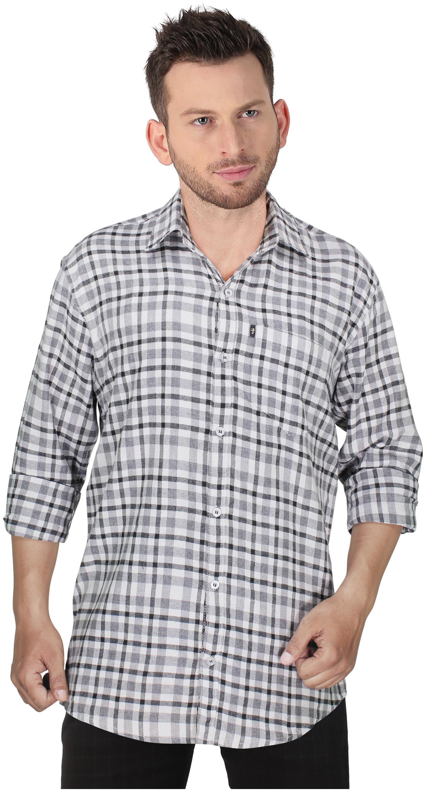 

LEVIZO Men Black Checked Regular Fit Casual Shirt