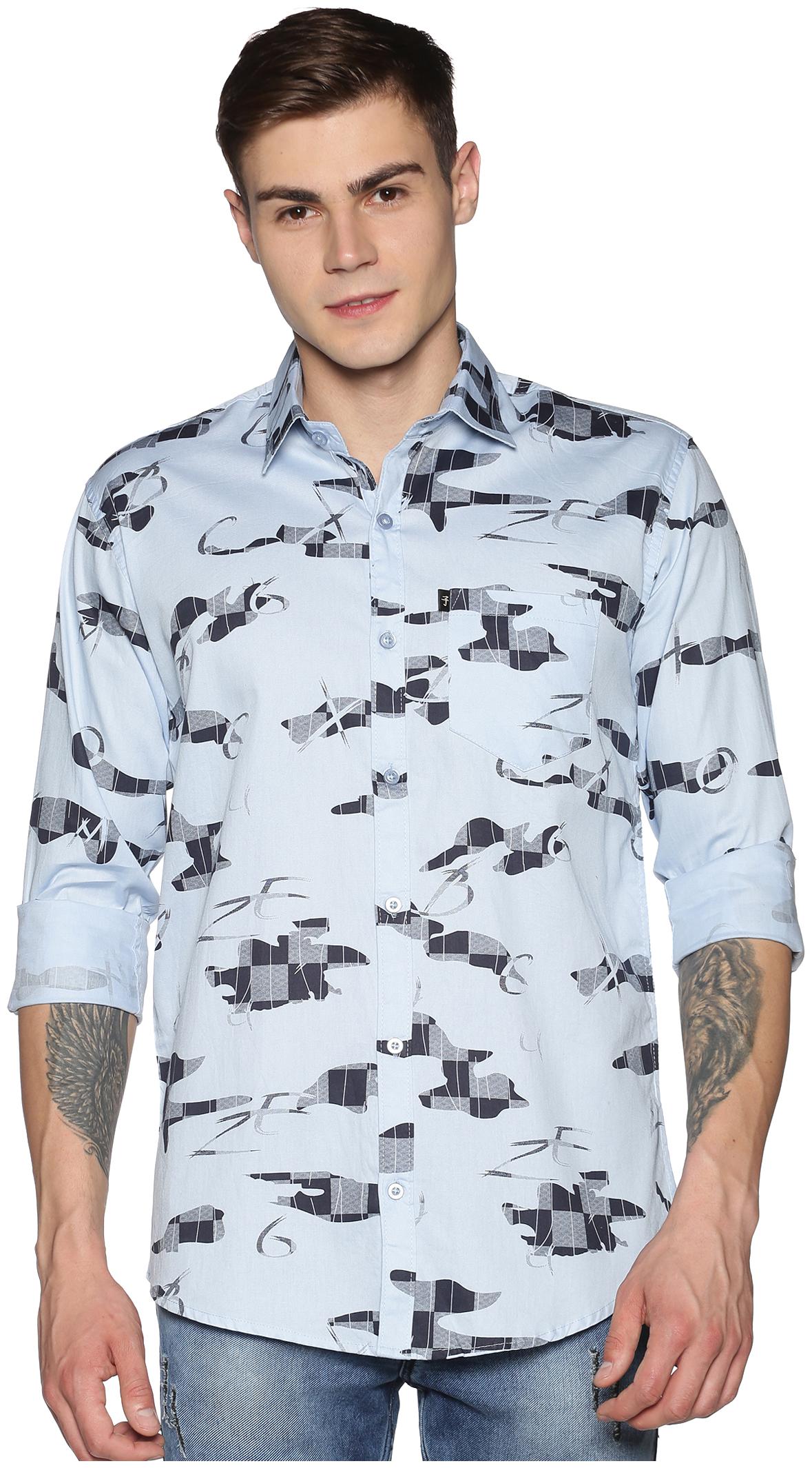 

LEVIZO Men Blue Printed Regular Fit Casual Shirt