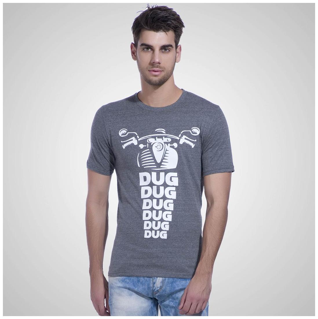 

LEWEL Men Grey Regular fit Cotton Round neck T-Shirt - Pack Of 1