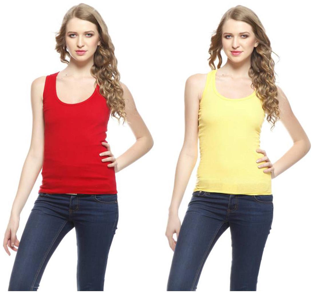 

LIAS Women Multi Regular fit U neck Cotton T shirt