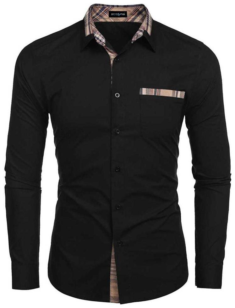 

LIFE ROADS Men Black Solid Slim Fit Casual Shirt
