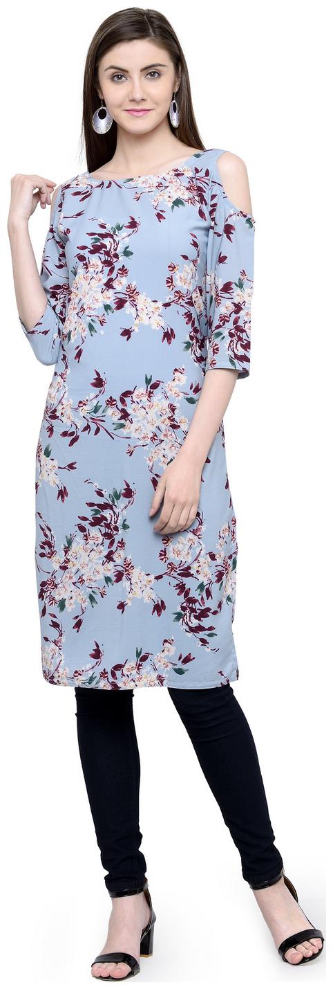 

Light Blue Pink Crepe Kurti