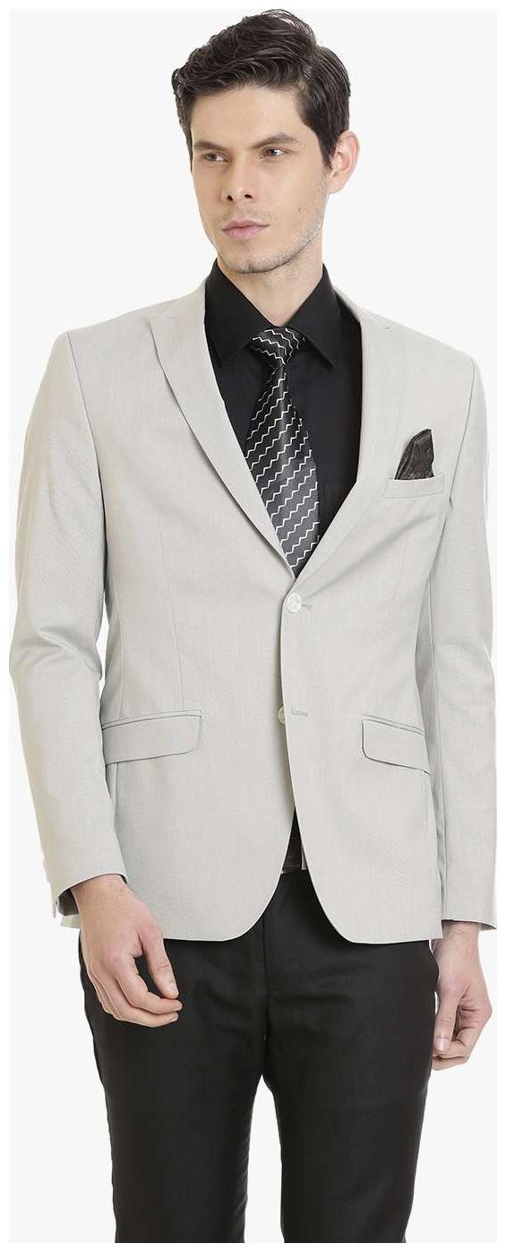 

Light Grey Solid Men s Jacket