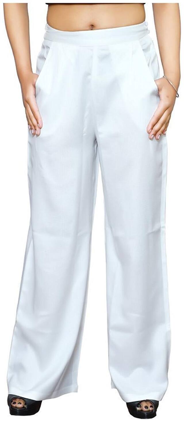 Lili Plain, Comfortable, Stylish, Casual, Regular Fit, Rayon Palazzo Pants