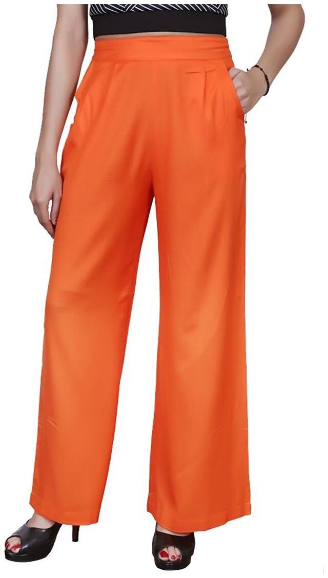 Lili Plain, Comfortable, Stylish, Casual, Regular Fit, Rayon Palazzo Pants